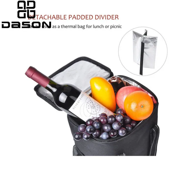 4 Bottle Wine Cooler Bag,Insulated Picnic Wine Cooler with Dividers,Wine Cooler Picnic Bag with Handle