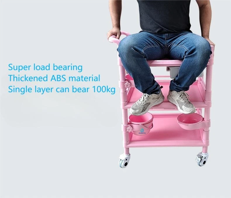 hospital medical use ABS medical trolley anesthesia medicine trolley drug delivery mobile cart on sell