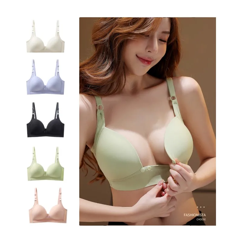 1062#Breastfeeding bra pregnant women underwear before open button feeding without underwire soft underwear woman