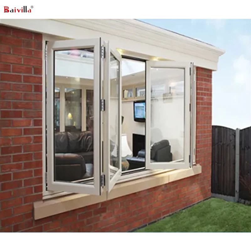 Folding glass windows aluminium bifolding window hot sale in the usa