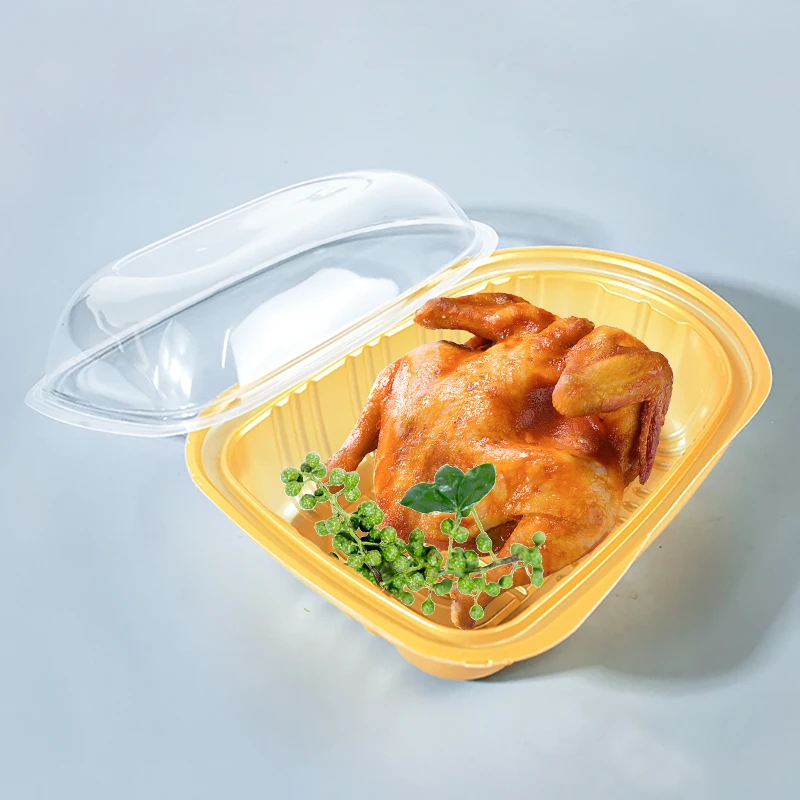 Customizable takeout boxes for golden roasted chicken, pigeon and chicks disposable food containers made of  PP material.