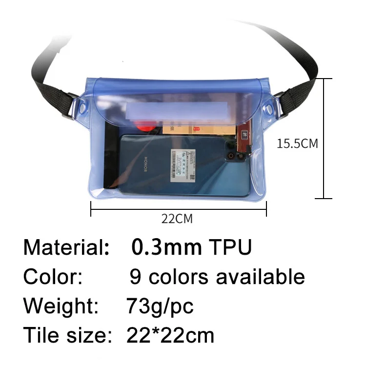 0.3mm Transparent TPU Touch Screen Floating Kayaking Mobile Phone Protector Pouch Waterproof Purse Water Proof Waist Bags