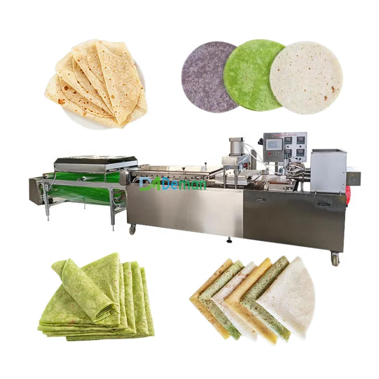 automatic lavash tortilla roti making machine chapati taco flat bread production line Chipotle tacos press baking machine
