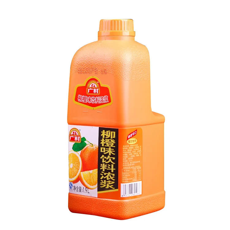Hot sale 1.9L concentrated orange juice pearl milk tea ingredients flavored juice drink