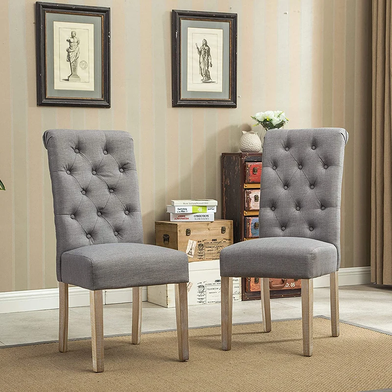 sillas de comedor Cheap nordic elegant light luxury solid wood tufted restaurant wood dining chairs