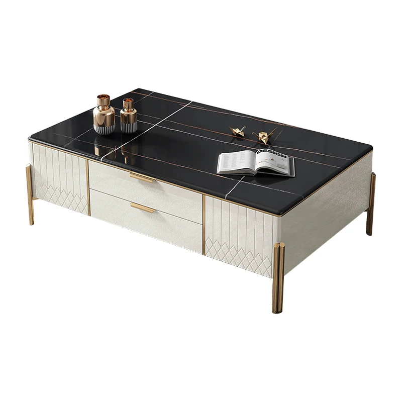 
Light luxury modern simple marble/rock board home Tea table combination 