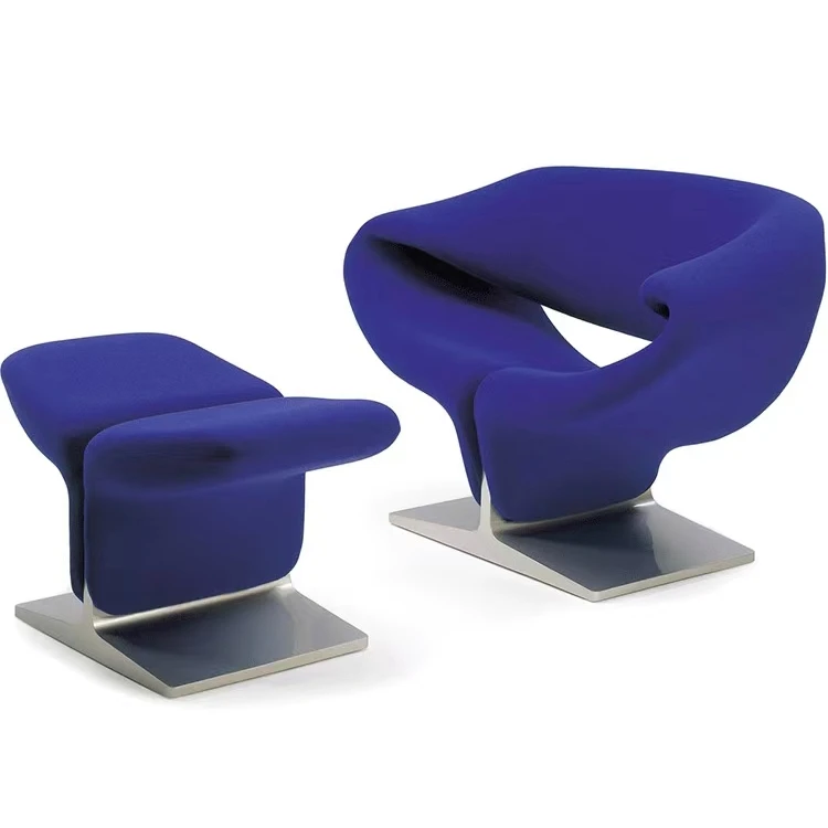 Factory Wholesale blue modern lazy small leisure single sofa chairs designer classical design leather armchair