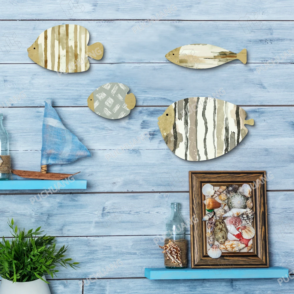 Wholesale Ocean Life PVC Fish Set Perfect for Coastal Wall Decor 4-Piece Wall Art Coastal Breeze Ocean-Themed Decor