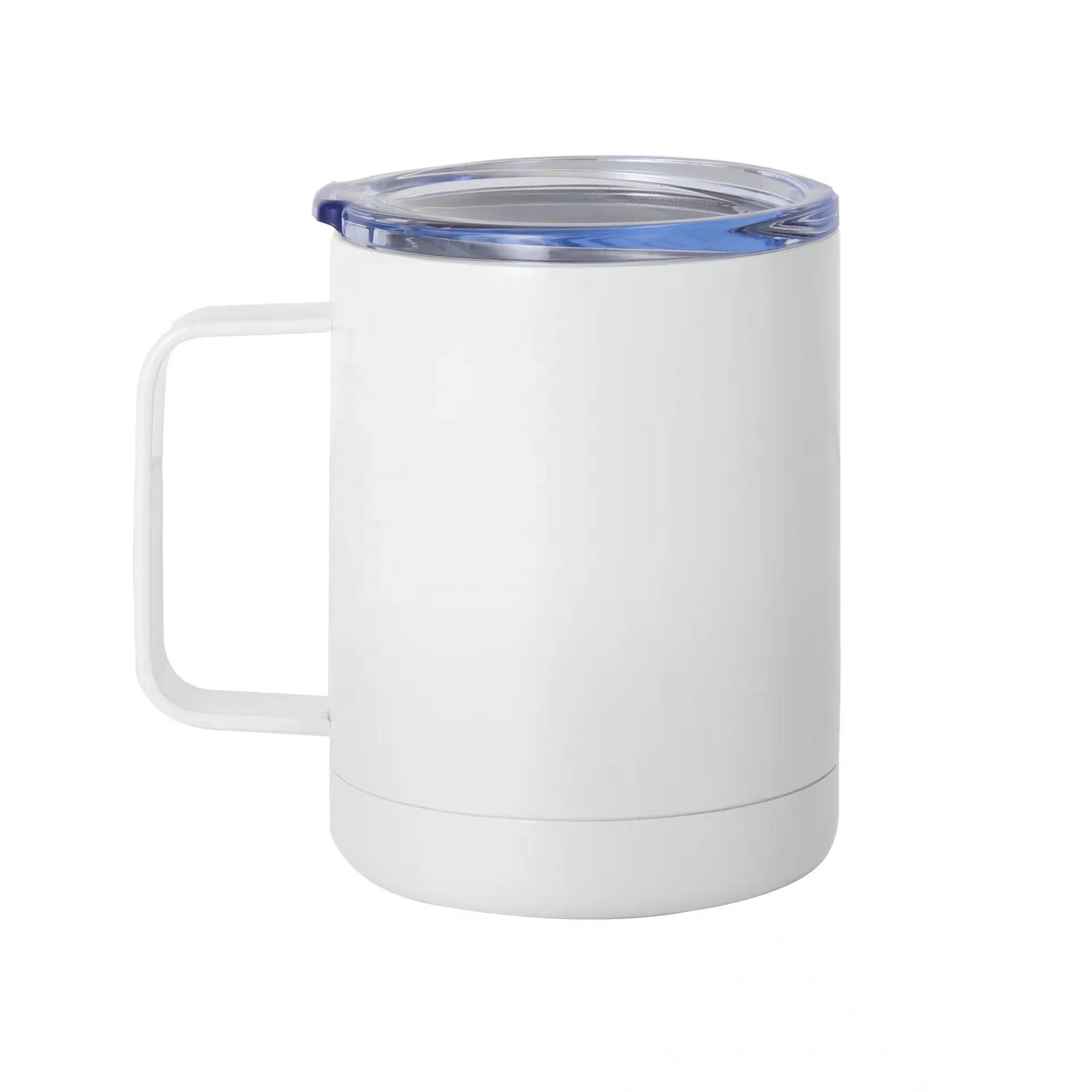 350ml New office mug 12oz double stainless steel thermos cup plastic-sprayed vacuum handle coffee cup
