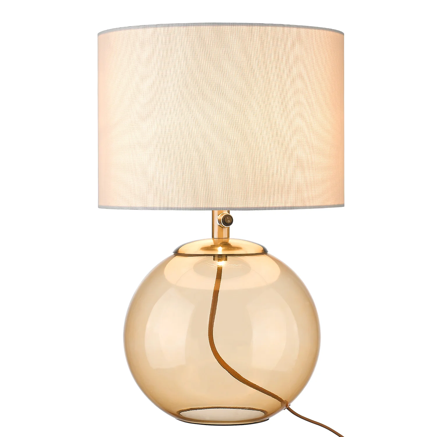 Светильники 23,2 дюймов с белым льняным оттенком, прозрачный светильник, настольная лампа из золотого стекла