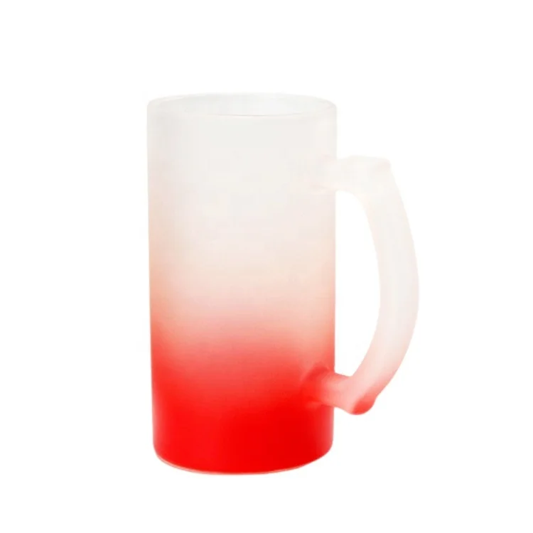 Frosted Sublimation Blanks Beer Mug Wine Glasses Large Capacity Glass Wholesale 500ml Beer Stein 16oz Clear Promotional Gift