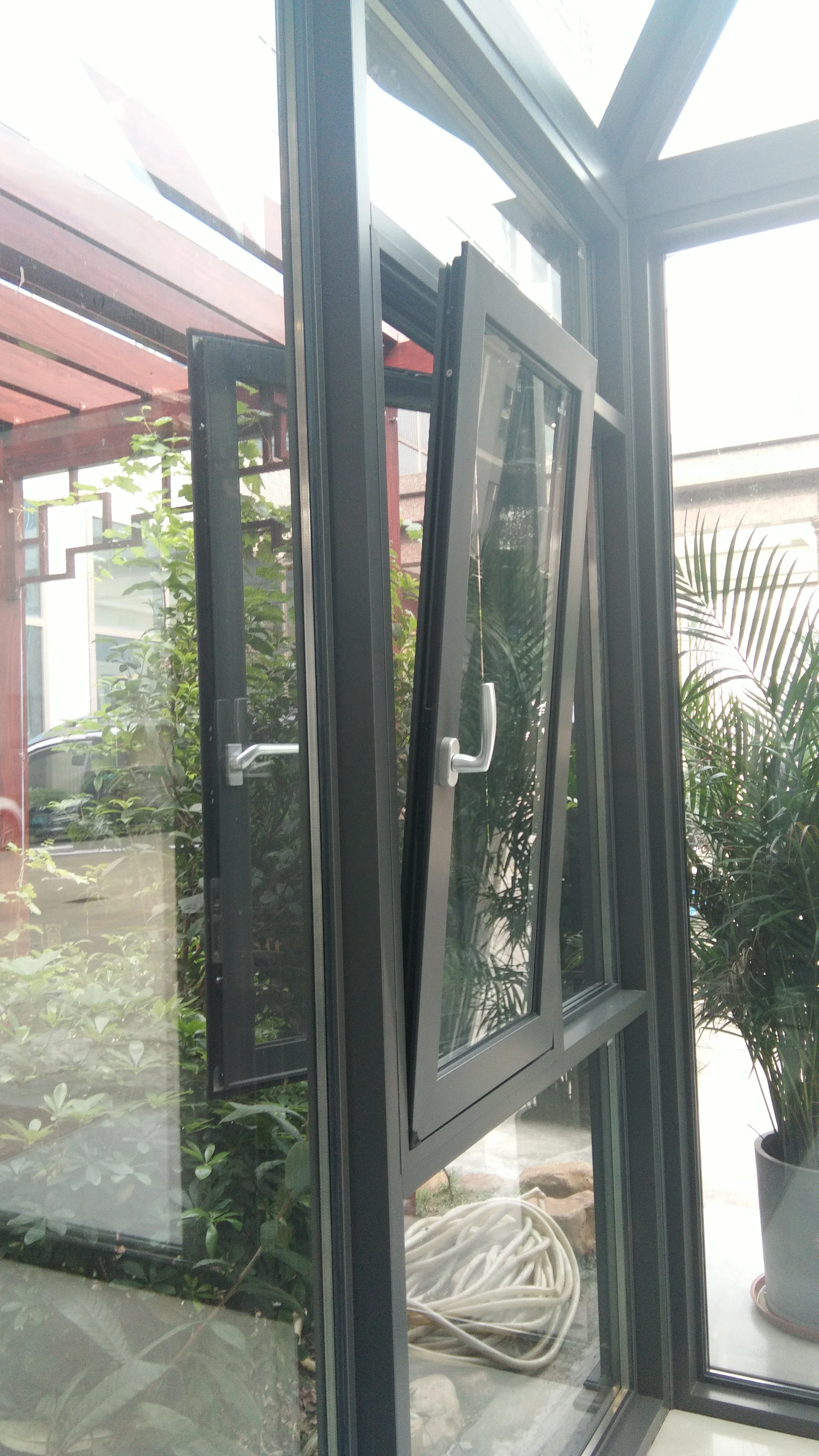 
aluminum french glass round security sound proof triple glazed awning window design 