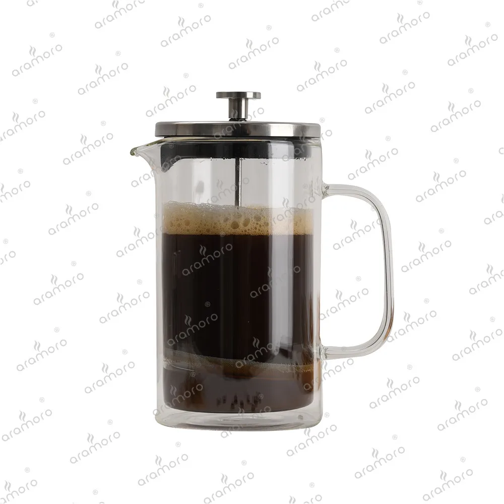 Morden French Press Pot Transparent Logo Acceptable Borosilicate Glass Luxury Handmade Accept Customized Designs about 10 Days