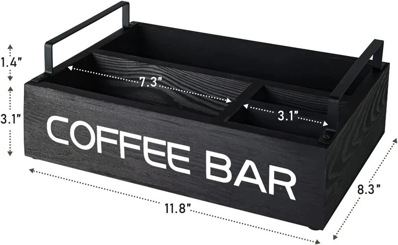 Coffee Station Organizer for Countertop Coffee Bar Accessories Organizer Farmhouse Coffee Caddy for Storage