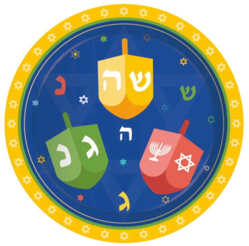 Jewish Hanukkah Disposable Tableware Set Happy Chanukah Decoration Paper Plates Cups Napkins Festival Party Supplies