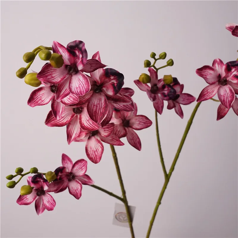 Zhuoou PU realistic artificial flowers long stem faux real touch phalaenopsis artificial butterfly orchids for wedding decor