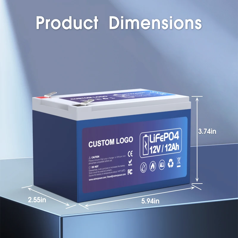 12Ah Lithium Battery 12v Deep Cycle Rv Battery 12 Volt Lifepo4 Battery