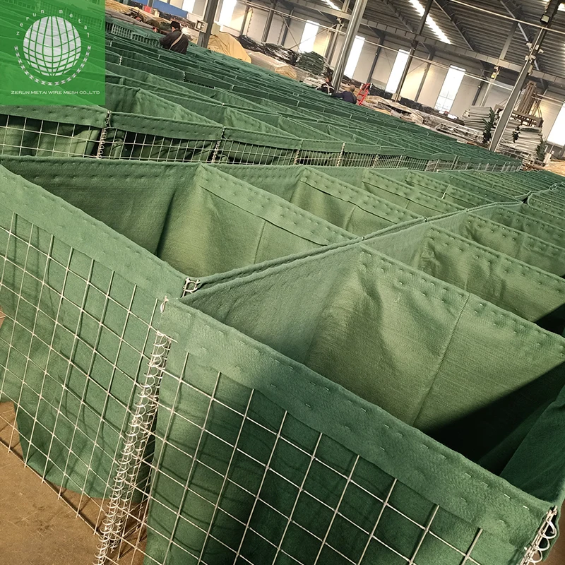 Mil 8 Easy Installation Lined With Non - Woven Geotextile  Defensive  Barrier Flood Wall,HESCO barrier, Mesh Hole Defensive Barr
