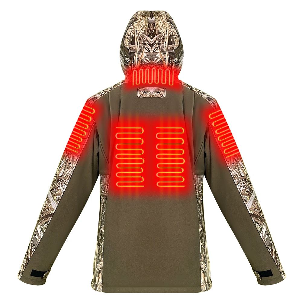 Rechargeable Battery Silent Hunting Clothes Soft Shell Outdoor Battery Operated Heated Clothing Heated Jacket for Men