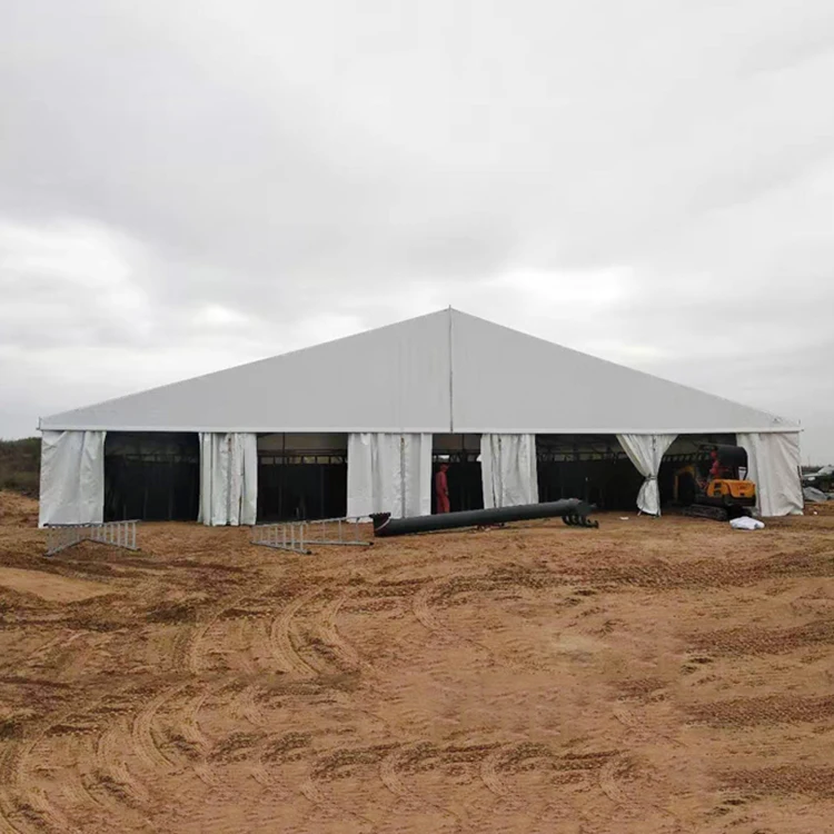 Outdoor Large A Shaped Structure Waterproof Storage White Pvc Aluminum Industrial Warehouse Tent