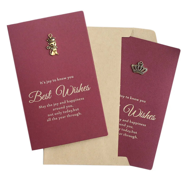 Greeting Gift Card And Envelope Pack Happy Birthday cards Thanksgiving Paper Craft Mothers Day Thank You Cards Custom With Logo