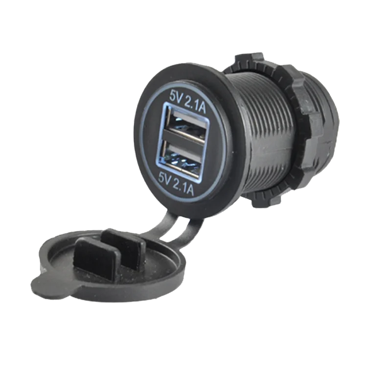 12V 24V Fast Charging Double Port 4.2A 2.1A USB Charger Socket for Car Bus