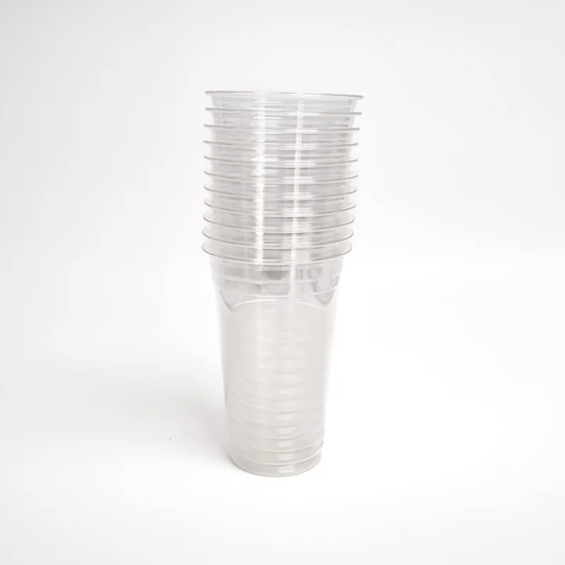 Drinking Cups Print with Dome Flat Lid Juice Plastic U Shaped Disposable Cup Round Bottom Disposable