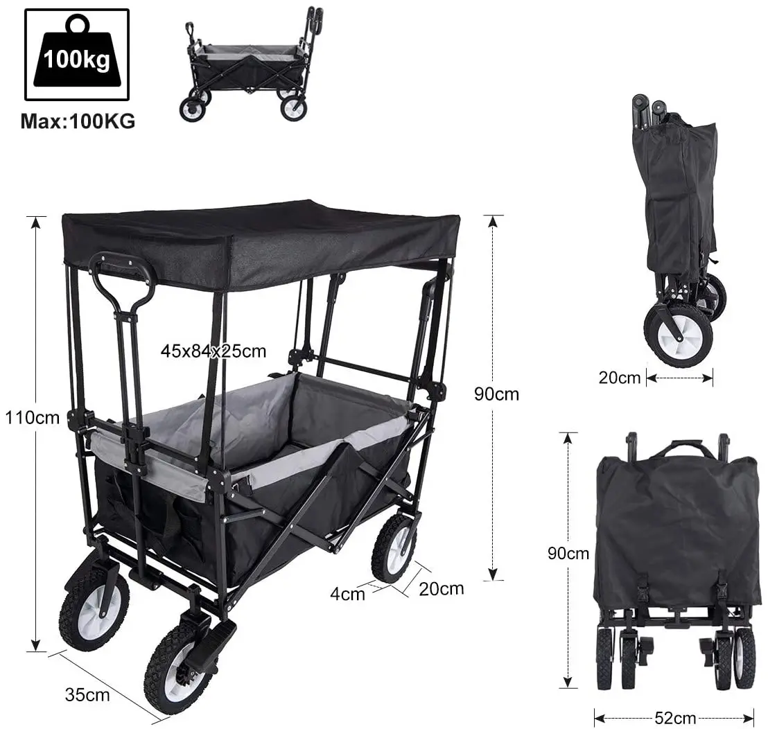 Zhejiang camping folding trolley  folding wagon collapsible wagon cart