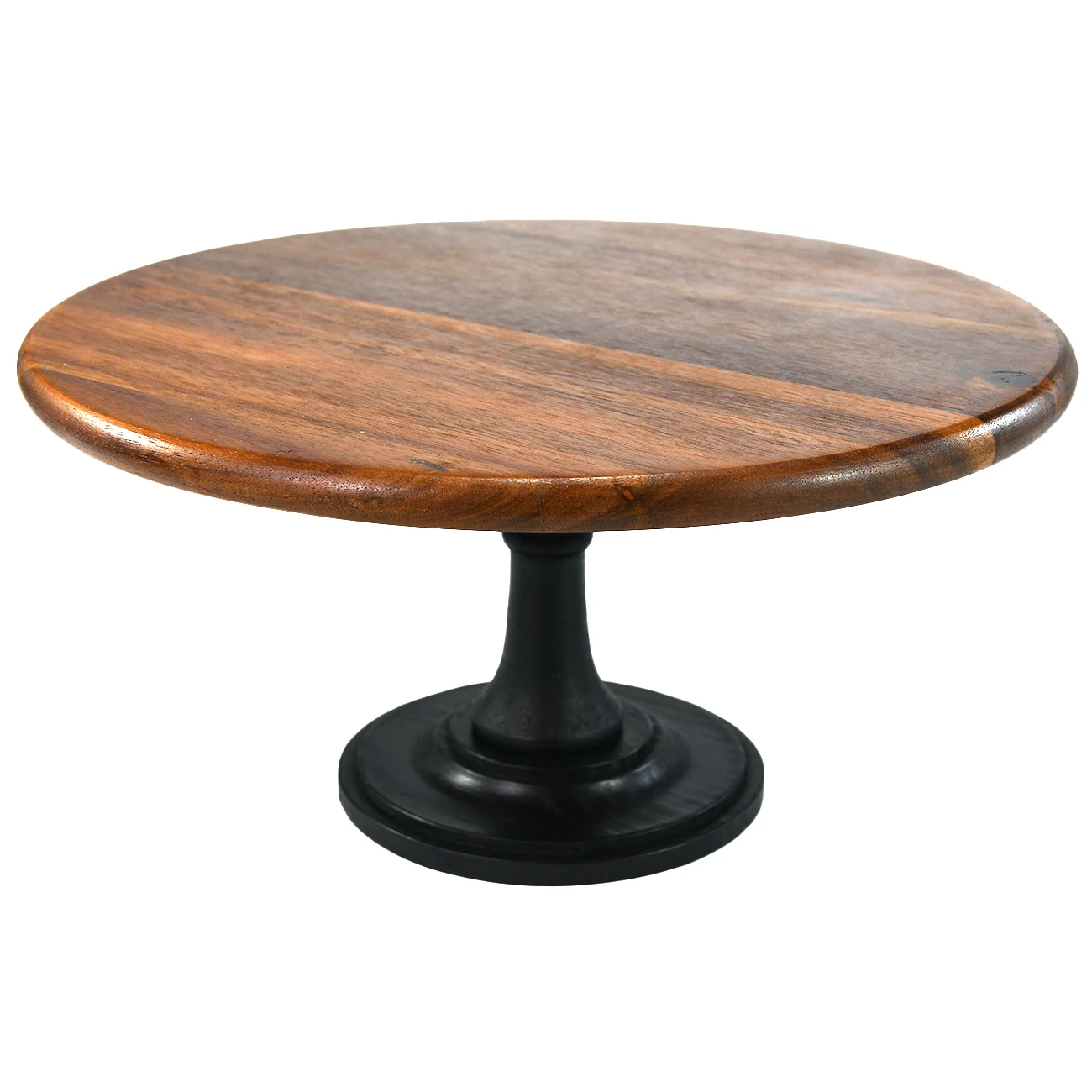 Cake Pedestal Stand Acacia Wood 13 inch with 2 Icing Spatulas Wedding and Birthday for Use at Parties Weddings Restaurants