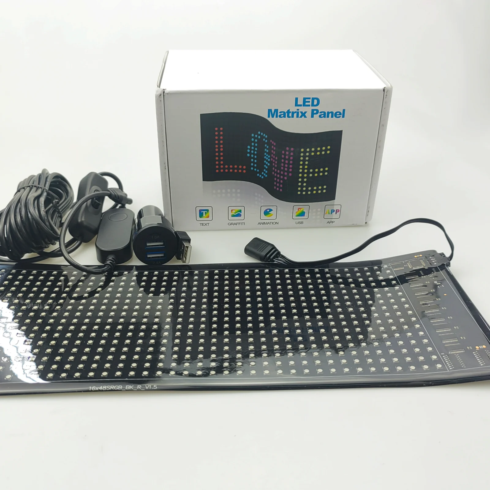 Гибкий экран дисплея 5 В USB программируемый светодиодный пиксельный матричный мягкий анимированный рекламный