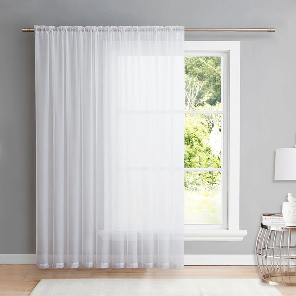 Pure color simple 85g pearl Chiffon material window screen chiffon gauze for bedroom finished window screening