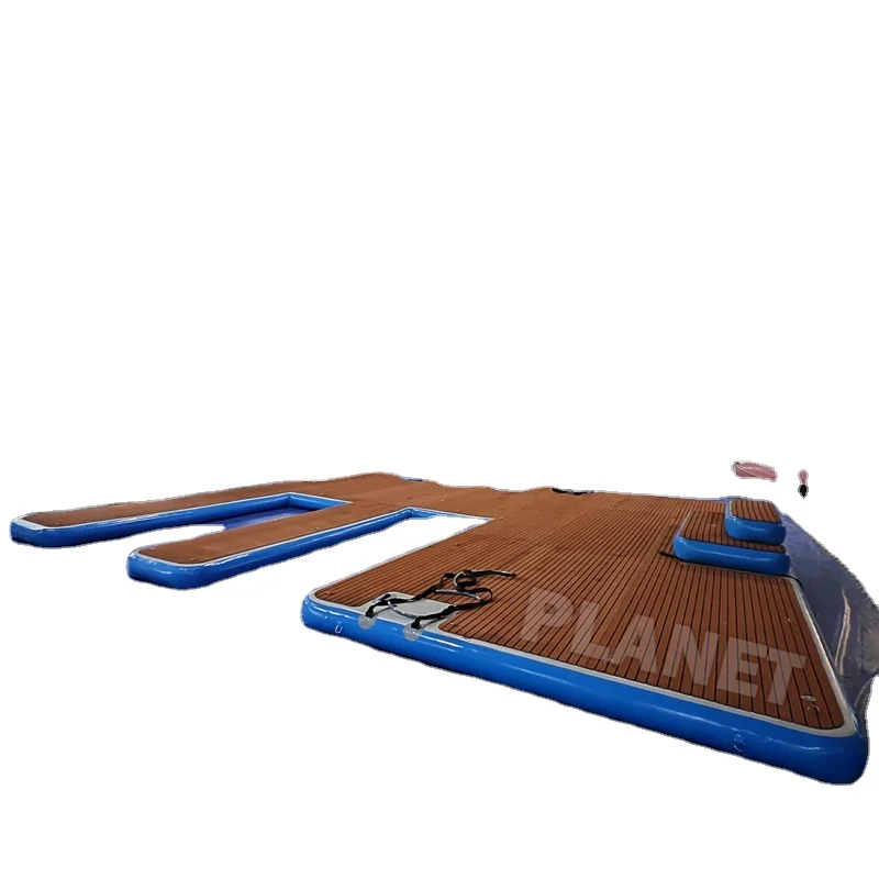 Inflatable Boat Swim Platforms Island Floating Jetski Raft Inflatable Foil Water Jet Ski Dock Floats Platform With Ladder