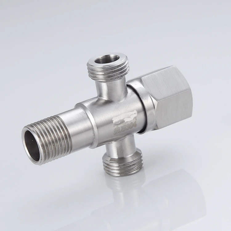 Bathroom 304 stainless steel toilet water heater hot and cold double outlet triangle valve