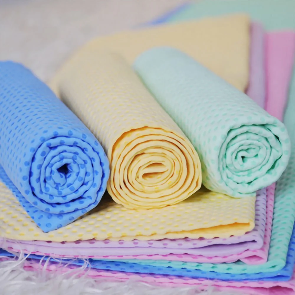 wholesale customized Super absorbed car wash Chamois Towels Pva Car Cleaning Suede Sponge Wash Cloth