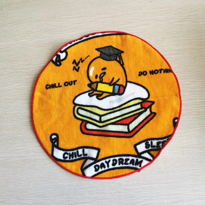 100% Cotton Reactive Digital Printing Small Lovely Round Face Hand Towel Handkerchief Towel For Kids