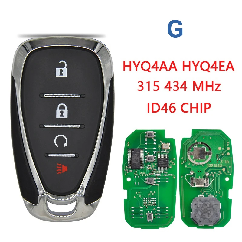 C-hevrolet Camaro Equinox Cruze Malibu Spark Car Remote Control For 315/434mhz 014082-G HYQ4EA ID46 PCF7952 Chip Smart Car Key