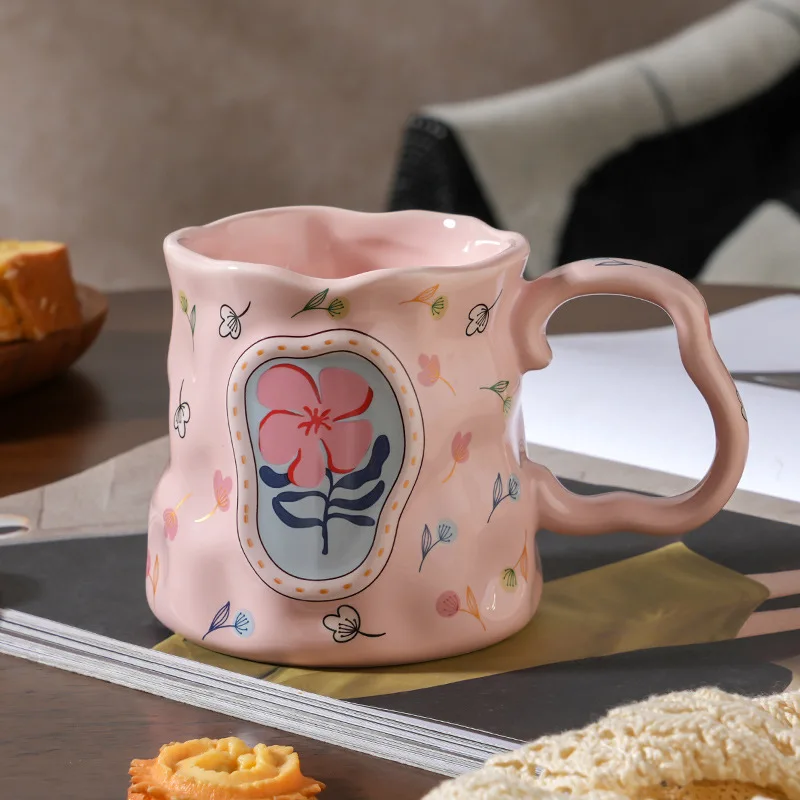 New 380ml Dream flower cluster Ceramic mugs coffee milk cup women flowers tea water cups ceramic coffee milk mug cups