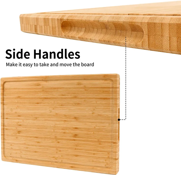 Modern Design Kitchen Extra Large Wood Chopping Butcher Block Bamboo Cutting Board With Handle And Juice Groove