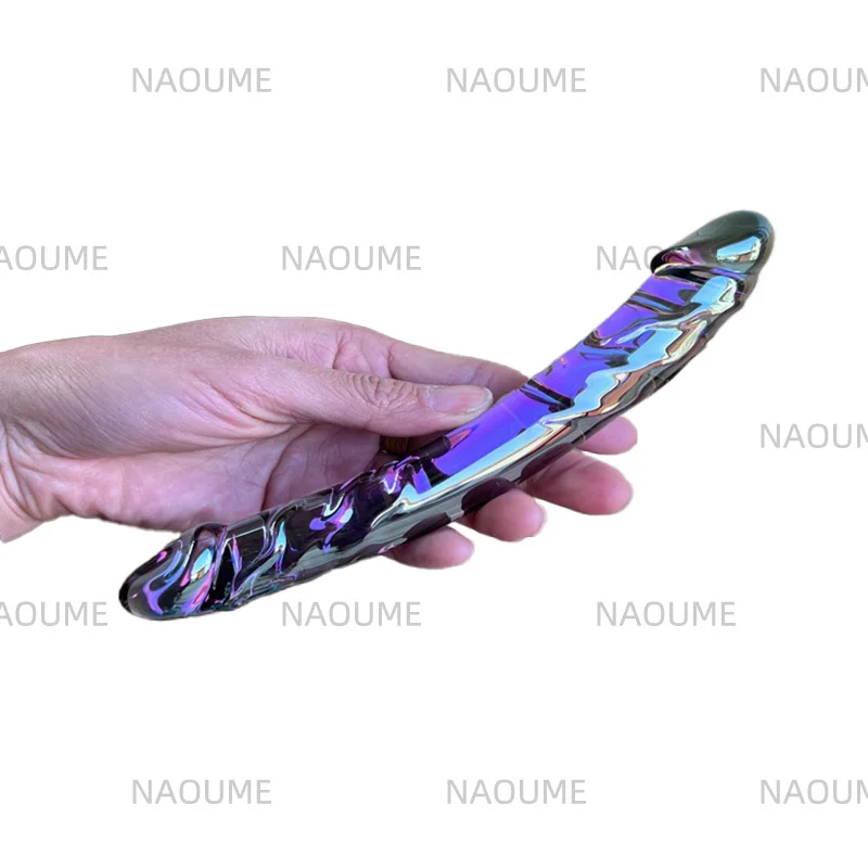 Hot Selling Glass silver plated Double Headed Dildo Anal Plug for woman plug anal Adult Anal Butt Plug Sex Toys For Woman Men