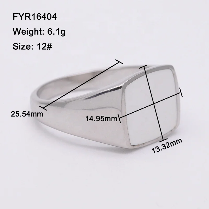 925 Sterling Silver Enamel Blank Signet Ring for Men and Women Custom