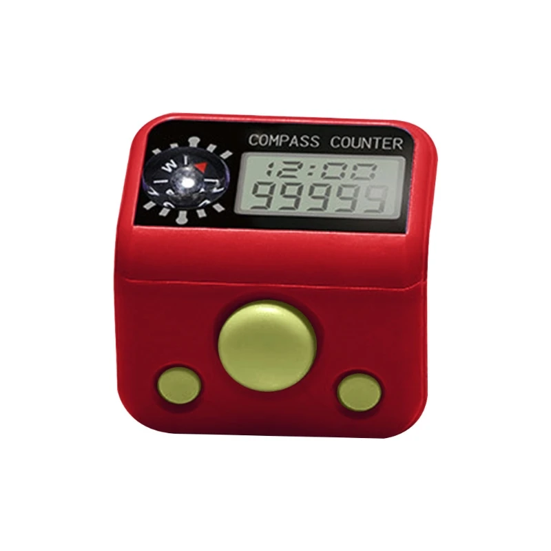 Finger Tally Counter with Compass Digital Electronic Tasbeeh Counters Lap Track Handheld Clicker Re-settable Counter