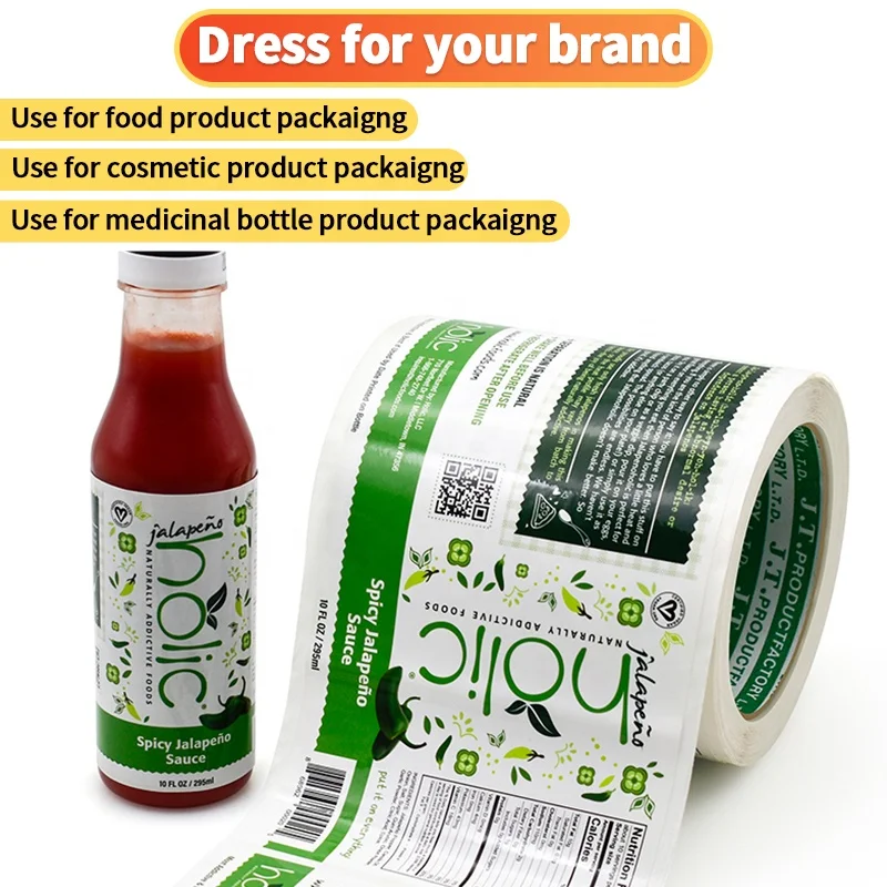 PVC vinyl self adhesive die cut round label customized circle logo sticker for food package