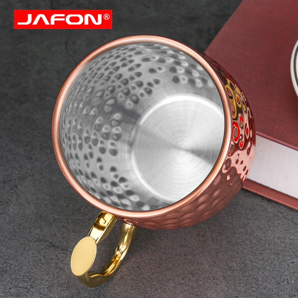 Wholesale High quality Stainless Steel Classical Hammered Moscow Mule Mug Wedding Wine Cup Party Beer Cocktail Cup Copper Mug