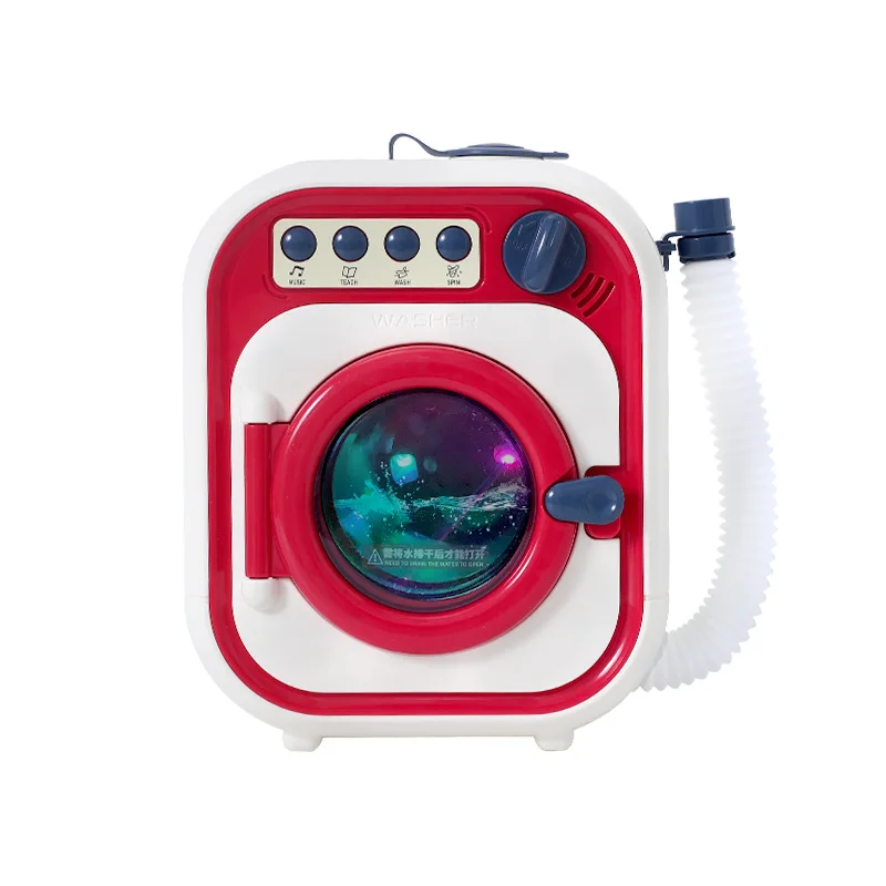 Baby puzzle simulation electric mini washing machine with water drum light and music play house toys