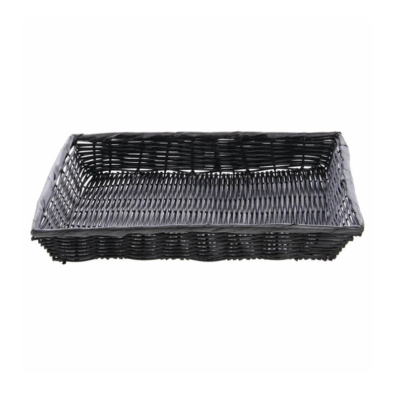 Yulin Jiafu Slanted Dark Brown Woven Plastic Rattan wicker Basket