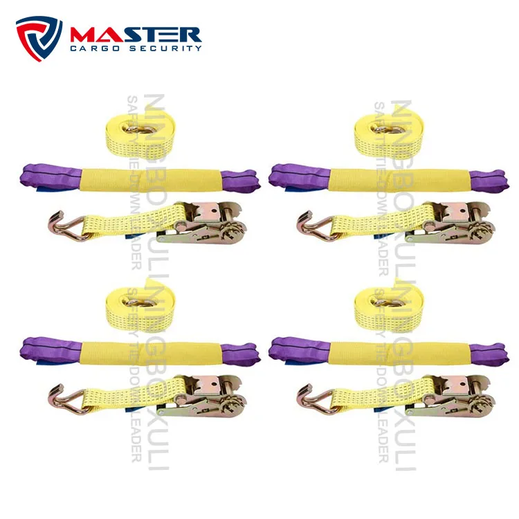 professional ratchet recovery strap trailer tie down alloy wheel strap