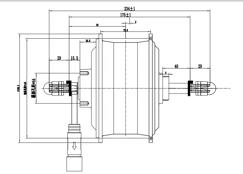 CZJB-110CS 48v 500w fat tire electric bicycle rear wheel brushless hub motor