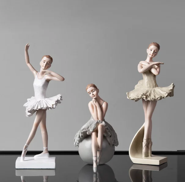 Wholesale custom resin gifts room decor ballerina of polyesina sculpture dancing girl ballet dancer statue figurine
