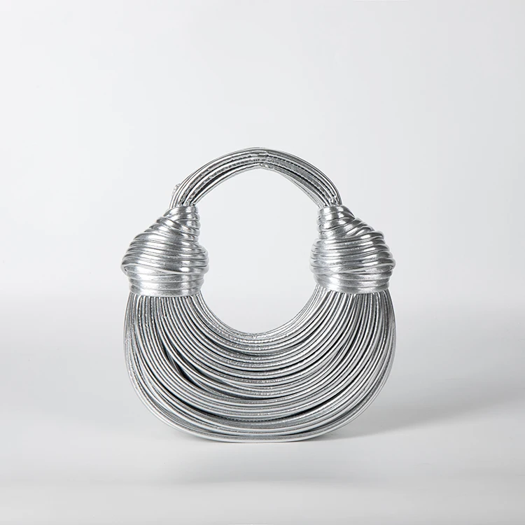 2024 Wholesale New Luxury Designer Mini Handbag Ladies Sling Crossbody Bag Hand Woven Noodle Women Rainbow Clutch Small Hand Bag