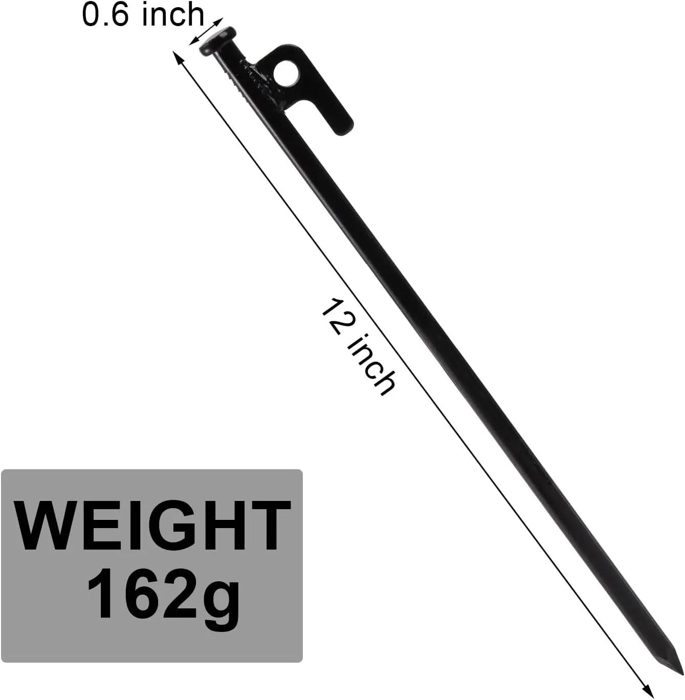 High Strength Black Tent Pegs Stainless Steel Iron Nail Outdoor Camping and Beach Stake Accessories for Hiking